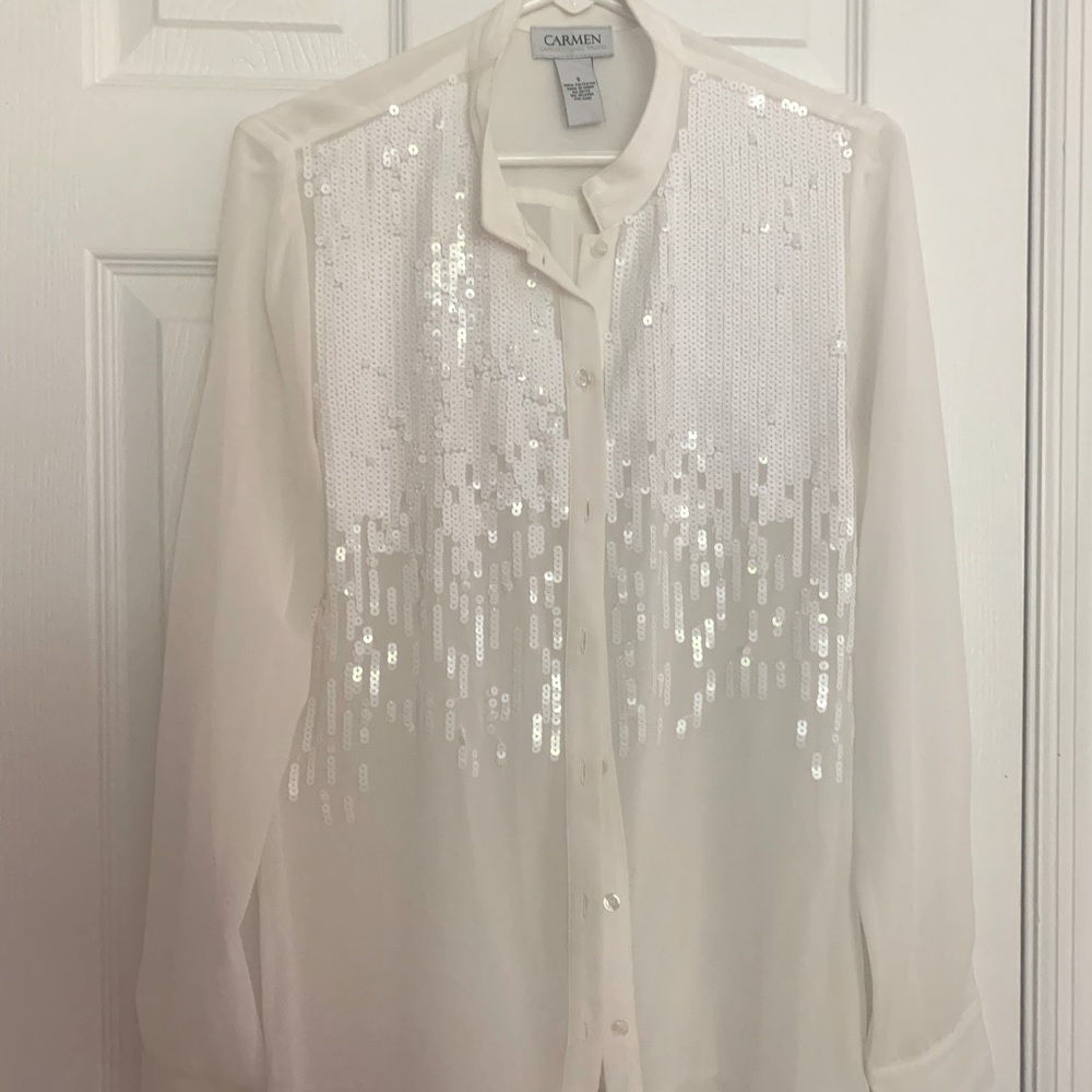 Sequin white shirt